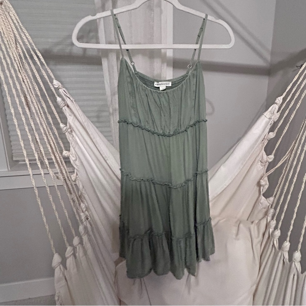 Aeropostale Sage Green Smocked Top